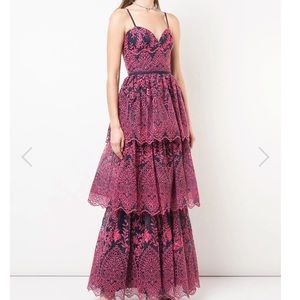 Marchesa notte Sleeveless Eyelet Organza Gown